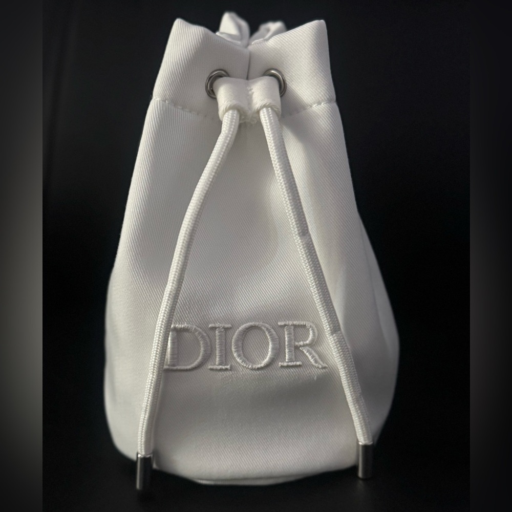 Dior White Drawstring Bag
